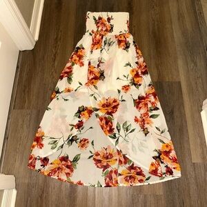 Floral Strapless Maxi Dress